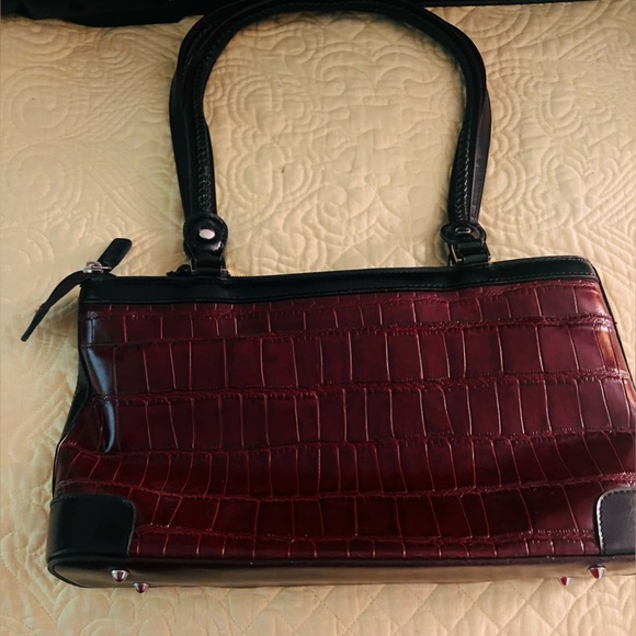 Western Style Purse - Burgundy and Black - Picture 4 of 5